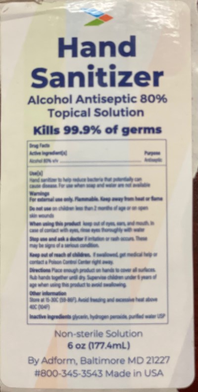 Adform 6 Oz Sanitizer (Adform 6 Oz)